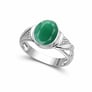 Exemplary Silver Emerald Stone Ring Unisex