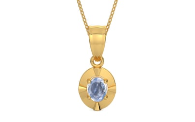 Gold Ceylon Blue Sapphire Pendant Fine Quality (P11)