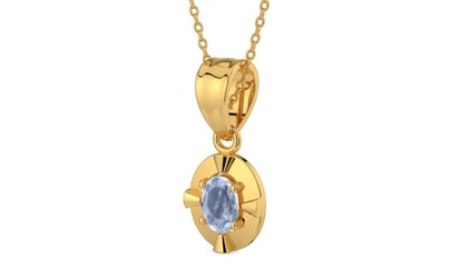 Gold Ceylon Blue Sapphire Pendant Fine Quality (P11)