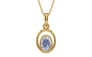 Gold Ceylon Blue Sapphire Pendant Fine Quality (P12)