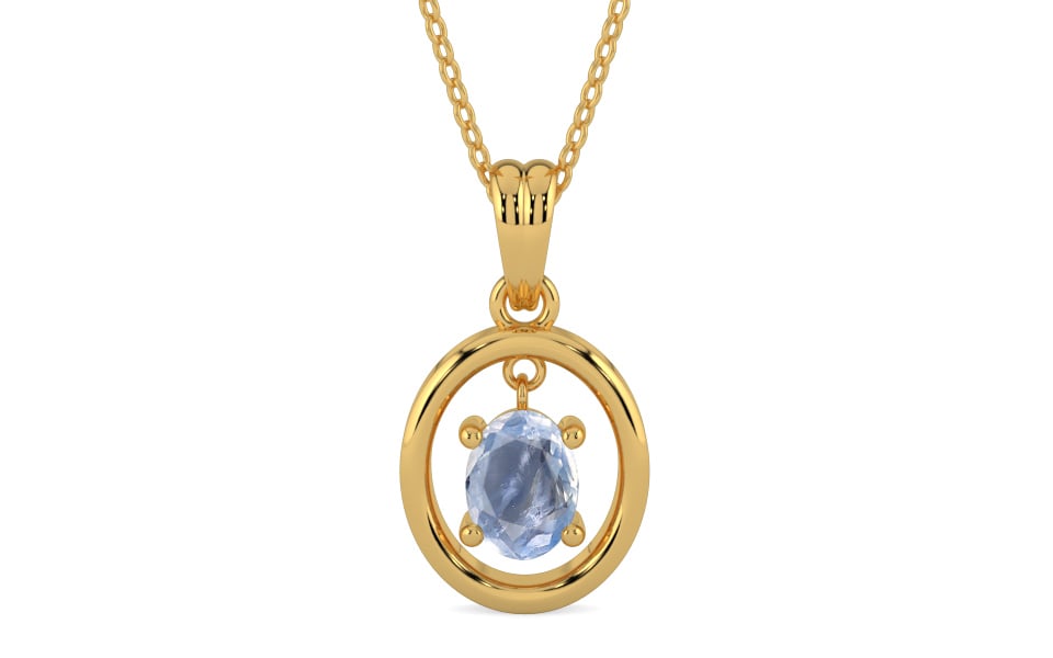Gold Ceylon Blue Sapphire Pendant Fine Quality (P2)