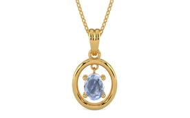 Gold Ceylon Blue Sapphire Pendant Fine Quality (P2)