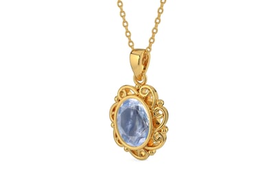 Gold Ceylon Blue Sapphire Pendant Fine Quality (P5)