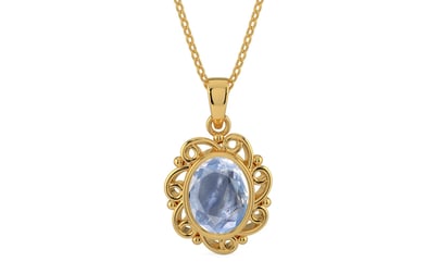 Gold Ceylon Blue Sapphire Pendant Fine Quality (P5)