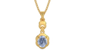 Gold Ceylon Blue Sapphire Pendant Fine Quality (P6)