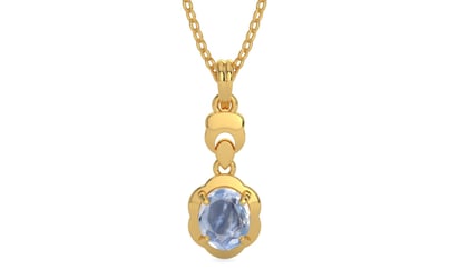 Gold Ceylon Blue Sapphire Pendant Fine Quality (P6)