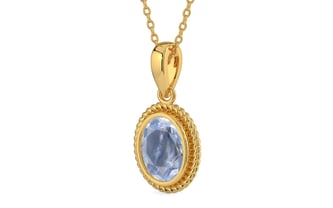 Gold Ceylon Blue Sapphire Pendant Fine Quality (P7)