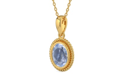 Gold Ceylon Blue Sapphire Pendant Fine Quality (P7)