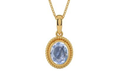 Gold Ceylon Blue Sapphire Pendant Fine Quality (P7)