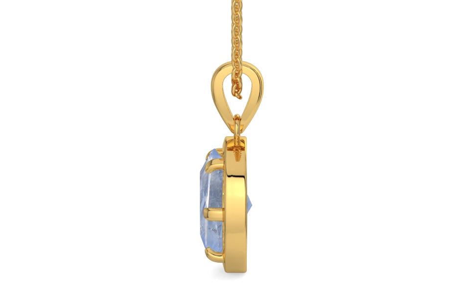 Gold Ceylon Blue Sapphire Pendant Fine Quality (P8)