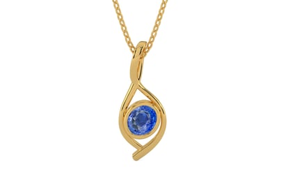 Gold Ceylon Blue Sapphire Pendant Limited Quality (P1)
