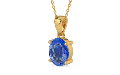 Gold Ceylon Blue Sapphire Pendant Limited Quality (P10)