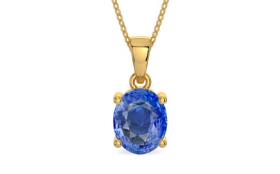 Gold Ceylon Blue Sapphire Pendant Limited Quality (P10)