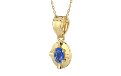 Gold Ceylon Blue Sapphire Pendant Limited Quality (P11)