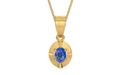 Gold Ceylon Blue Sapphire Pendant Limited Quality (P11)