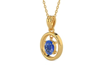 Gold Ceylon Blue Sapphire Pendant Limited Quality (P2)