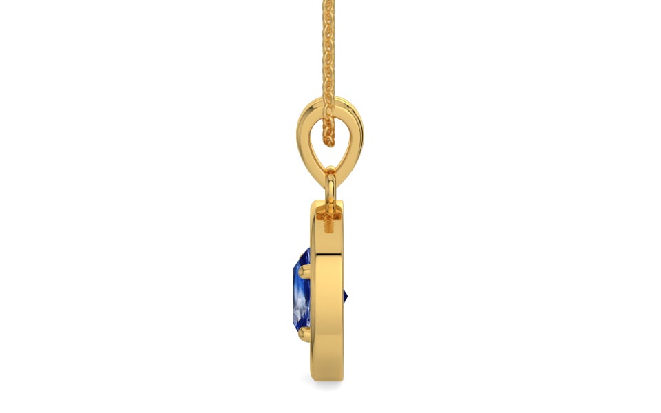 Gold Ceylon Blue Sapphire Pendant Limited Quality (P2)
