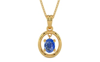 Gold Ceylon Blue Sapphire Pendant Limited Quality (P2)