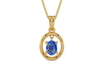Gold Ceylon Blue Sapphire Pendant Limited Quality (P2)