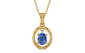 Gold Ceylon Blue Sapphire Pendant Limited Quality (P2)