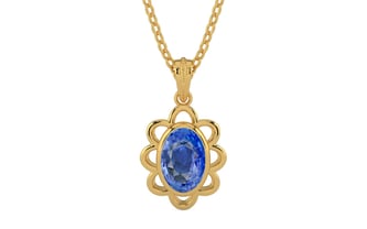 Gold Ceylon Blue Sapphire Pendant Limited Quality (P3)