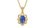 Gold Ceylon Blue Sapphire Pendant Limited Quality (P3)