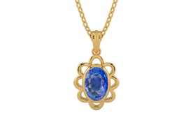 Gold Ceylon Blue Sapphire Pendant Limited Quality (P3)