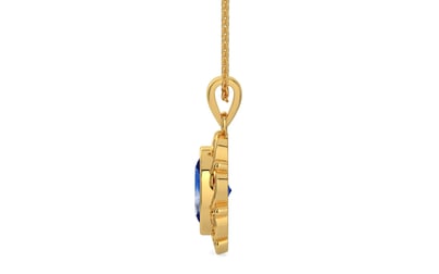 Gold Ceylon Blue Sapphire Pendant Limited Quality (P5)