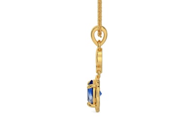 Gold Ceylon Blue Sapphire Pendant Limited Quality (P6)