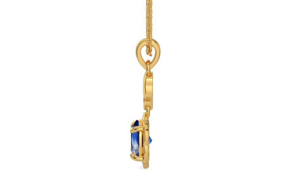 Gold Ceylon Blue Sapphire Pendant Limited Quality (P6)