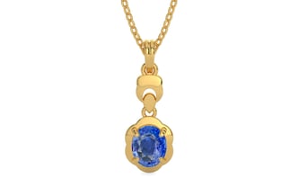 Gold Ceylon Blue Sapphire Pendant Limited Quality (P6)