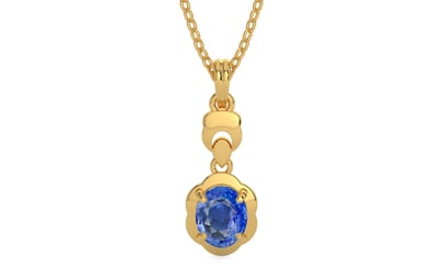 Gold Ceylon Blue Sapphire Pendant Limited Quality (P6)