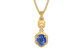 Gold Ceylon Blue Sapphire Pendant Limited Quality (P6)