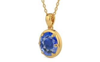 Gold Ceylon Blue Sapphire Pendant Limited Quality (P8)