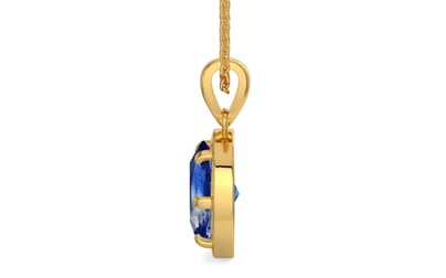 Gold Ceylon Blue Sapphire Pendant Limited Quality (P8)