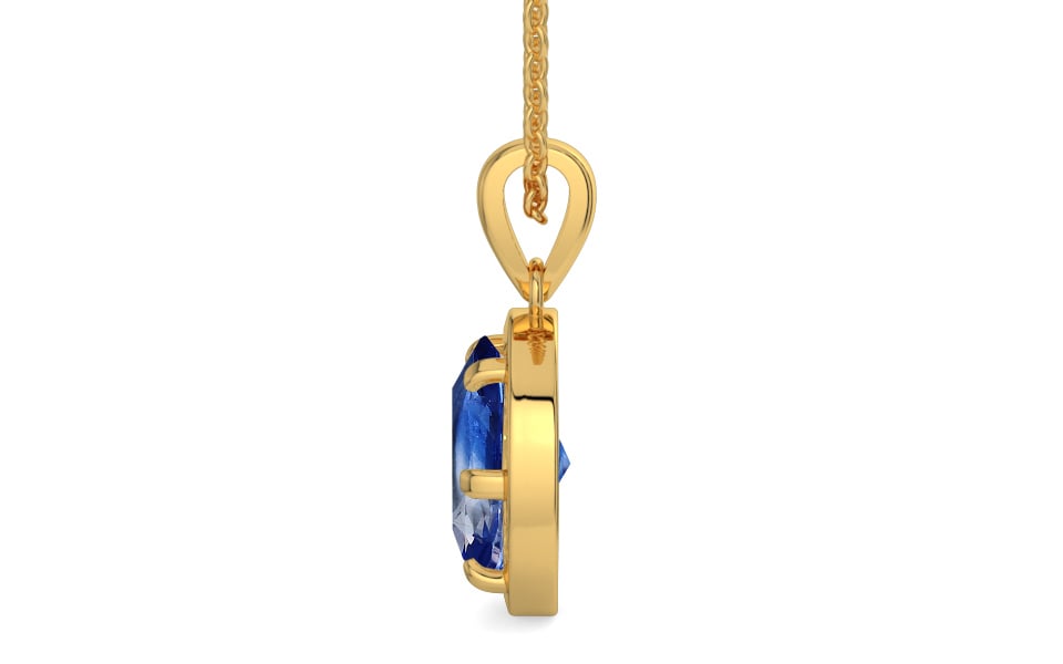 Gold Ceylon Blue Sapphire Pendant Limited Quality (P8)