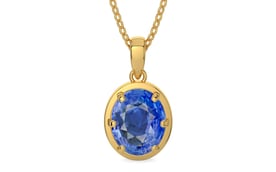 Gold Ceylon Blue Sapphire Pendant Limited Quality (P8)