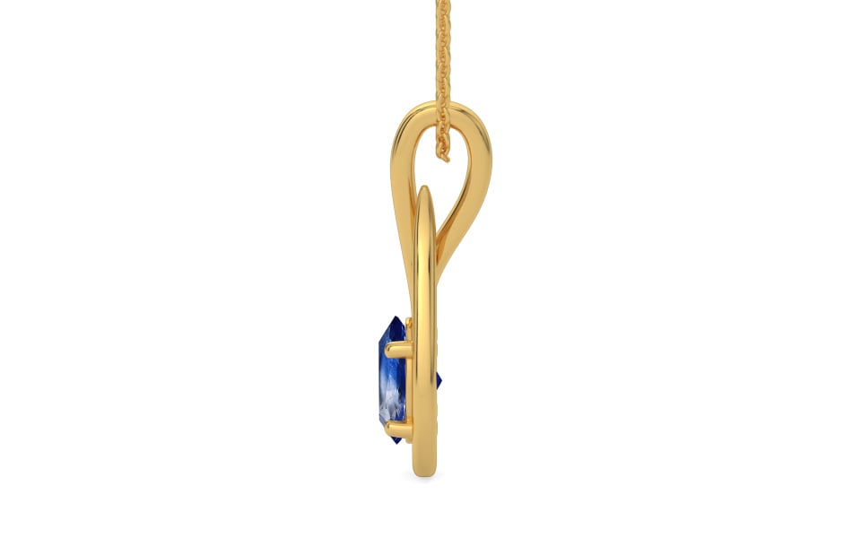 Gold Ceylon Blue Sapphire Pendant Limited Quality (P9)