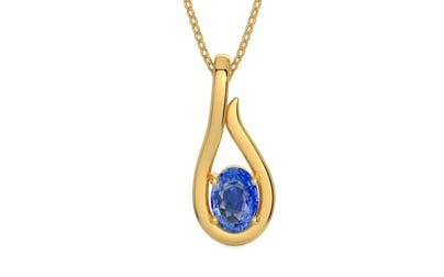 Gold Ceylon Blue Sapphire Pendant Limited Quality (P9)