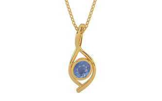 Gold Ceylon Blue Sapphire Pendant Prime Quality (P1)
