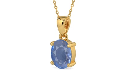 Gold Ceylon Blue Sapphire Pendant Prime Quality (P10)