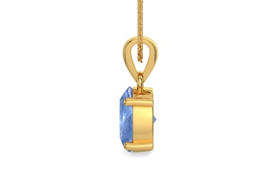 Gold Ceylon Blue Sapphire Pendant Prime Quality (P10)