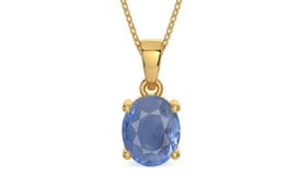 Gold Ceylon Blue Sapphire Pendant Prime Quality (P10)