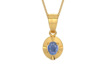 Gold Ceylon Blue Sapphire Pendant Prime Quality (P11)