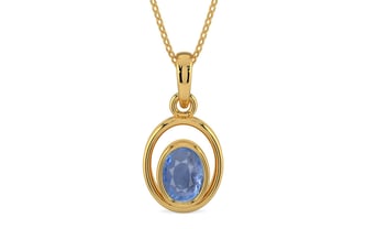 Gold Ceylon Blue Sapphire Pendant Prime Quality (P12)