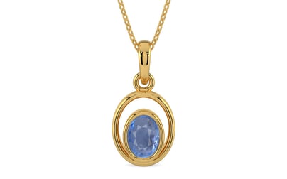 Gold Ceylon Blue Sapphire Pendant Prime Quality (P12)