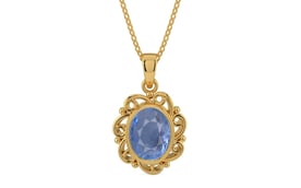 Gold Ceylon Blue Sapphire Pendant Prime Quality (P5)