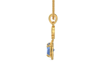 Gold Ceylon Blue Sapphire Pendant Prime Quality (P6)