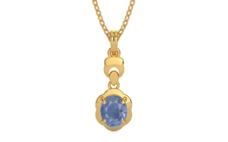 Gold Ceylon Blue Sapphire Pendant Prime Quality (P6)