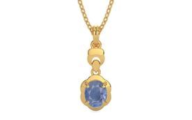 Gold Ceylon Blue Sapphire Pendant Prime Quality (P6)